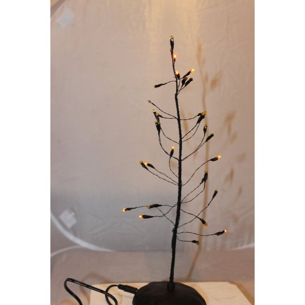 Dept 56 Halloween Village Accessories - Twinkle Brite Tree - Orange